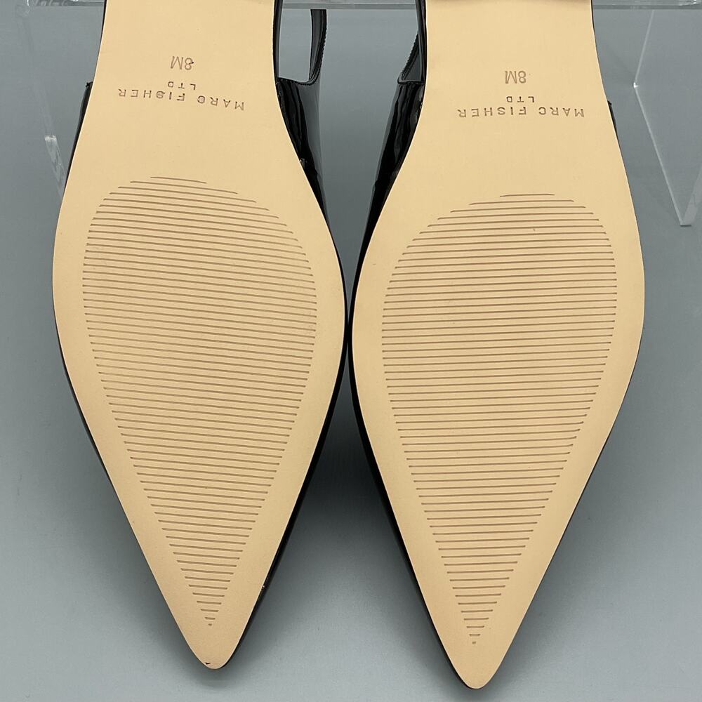 NEW Marc Fisher Women’s Gabra Patent Leather Slingback Flats Black Size 8M - Picture 11 of 11